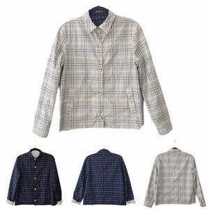 Talora Reversible TanBlue Check Plaid Check Jacket
